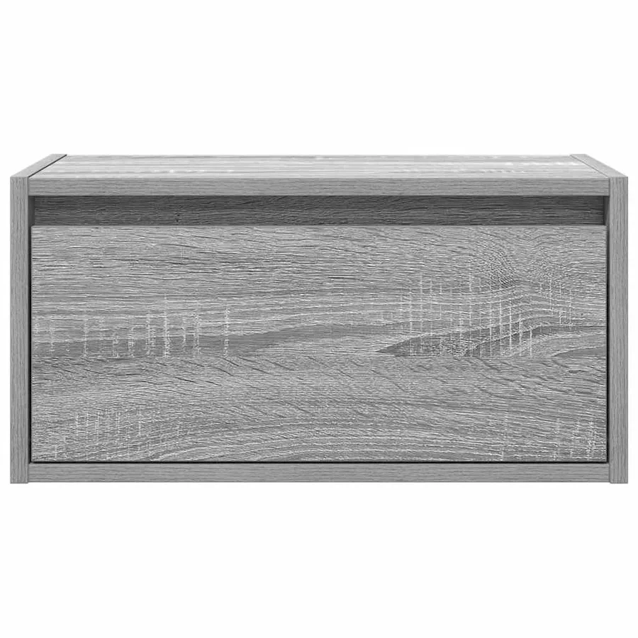 Tables de chevet murales avec lumières LED 2 pcs sonoma gris - 7
