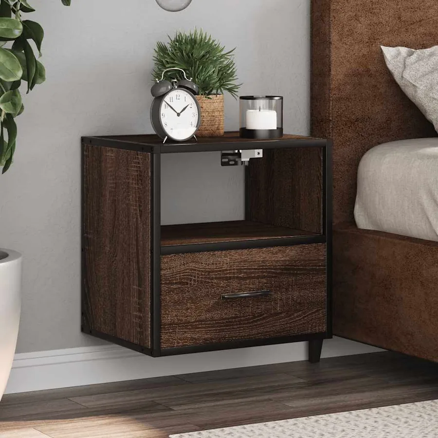 Tables de chevet murales 2 pcs chêne marron 40x31x39,5 cm