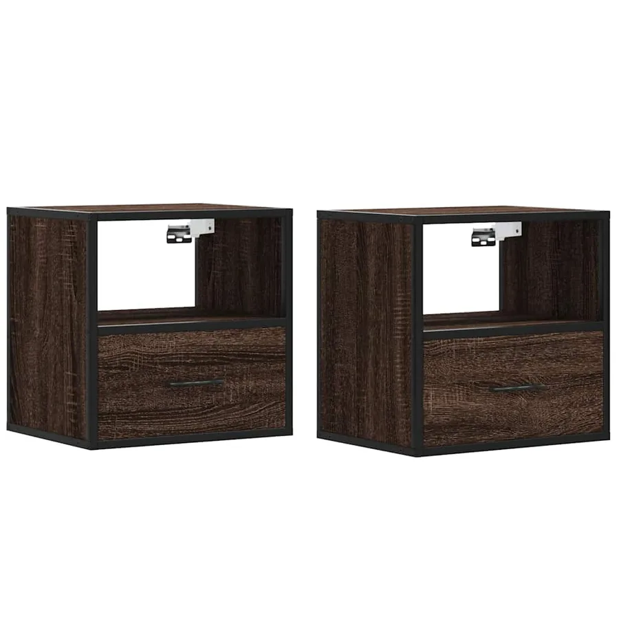 Tables de chevet murales 2 pcs chêne marron 40x31x39,5 cm - 2