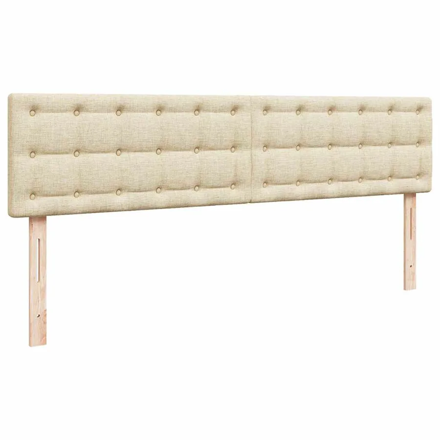 Cadre de lit ottoman avec matelas crème 160x200 cm tissu - 9