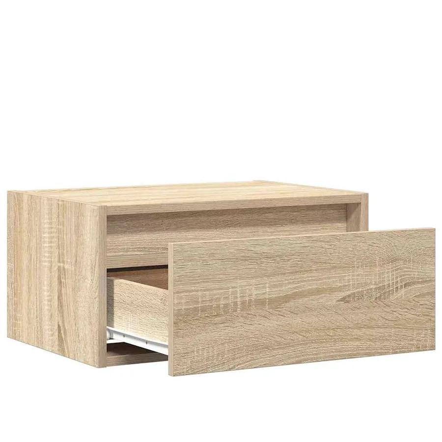 Table de chevet murale avec lumières LED chêne sonoma - 10