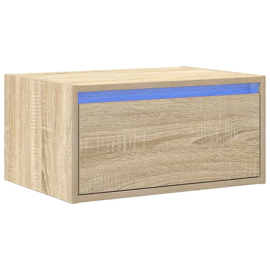 Table de chevet murale avec lumières LED chêne sonoma - 3