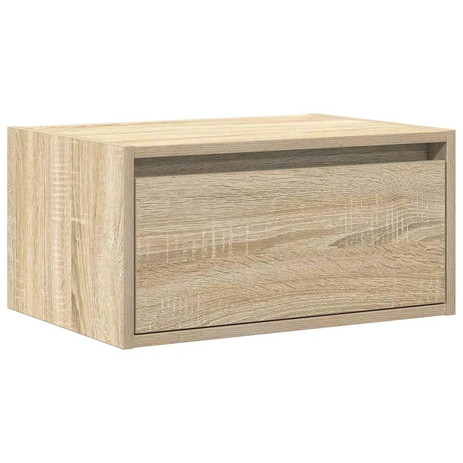 Table de chevet murale avec lumières LED chêne sonoma - 6