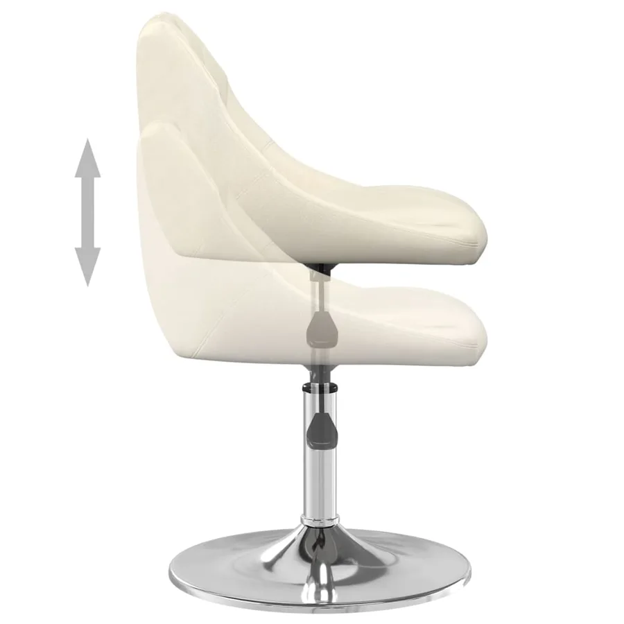 Chaises à manger pivotantes lot de 4 Crème Velours - 6