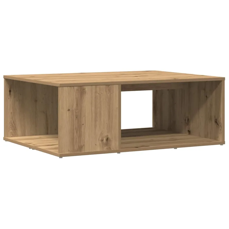 Table basse chêne artisanal 90x67x33 cm bois d'ingénierie - 2