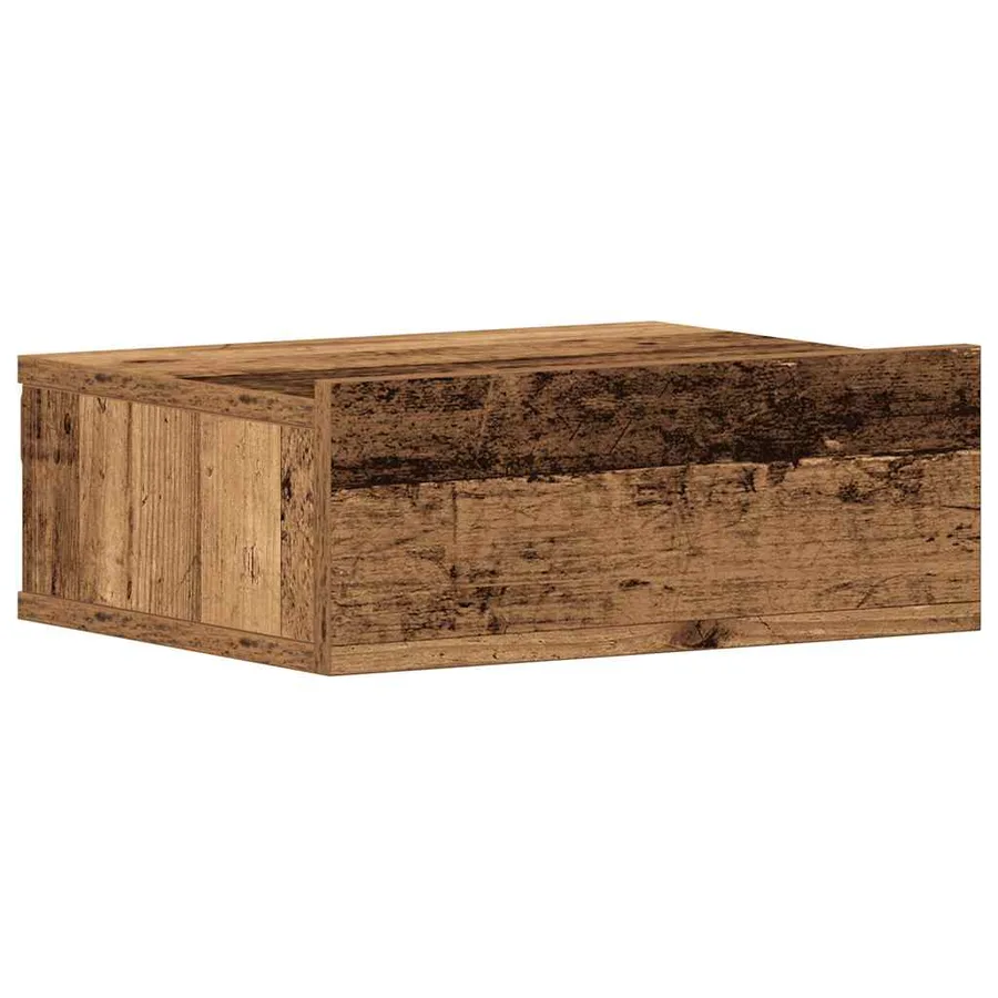 Tables de chevet flottantes 2 pcs vieux bois bois d'ingénierie - 5