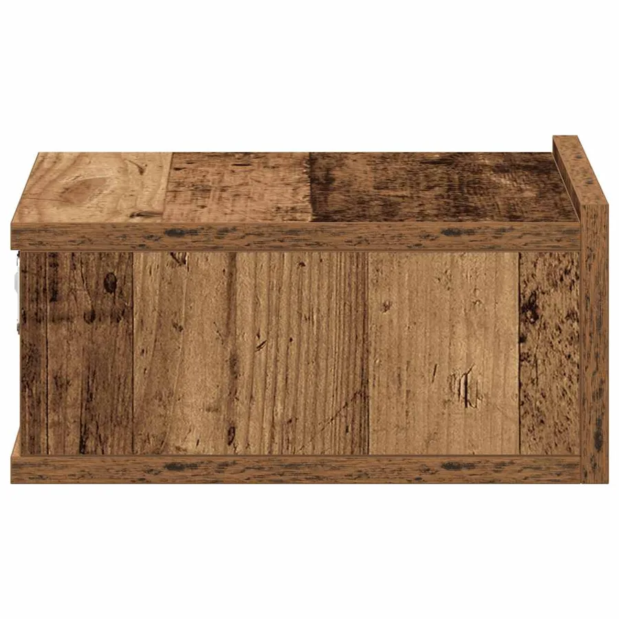 Tables de chevet flottantes 2 pcs vieux bois bois d'ingénierie - 8