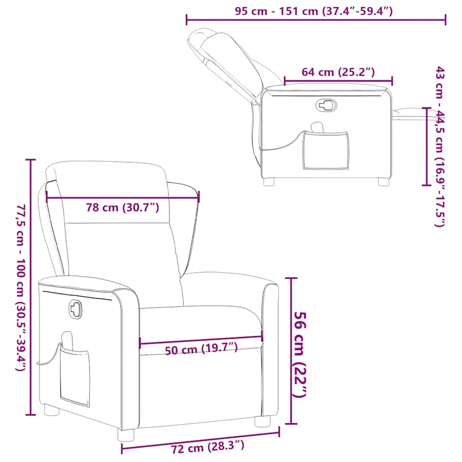 Fauteuil de massage inclinable Crème Tissu - 13
