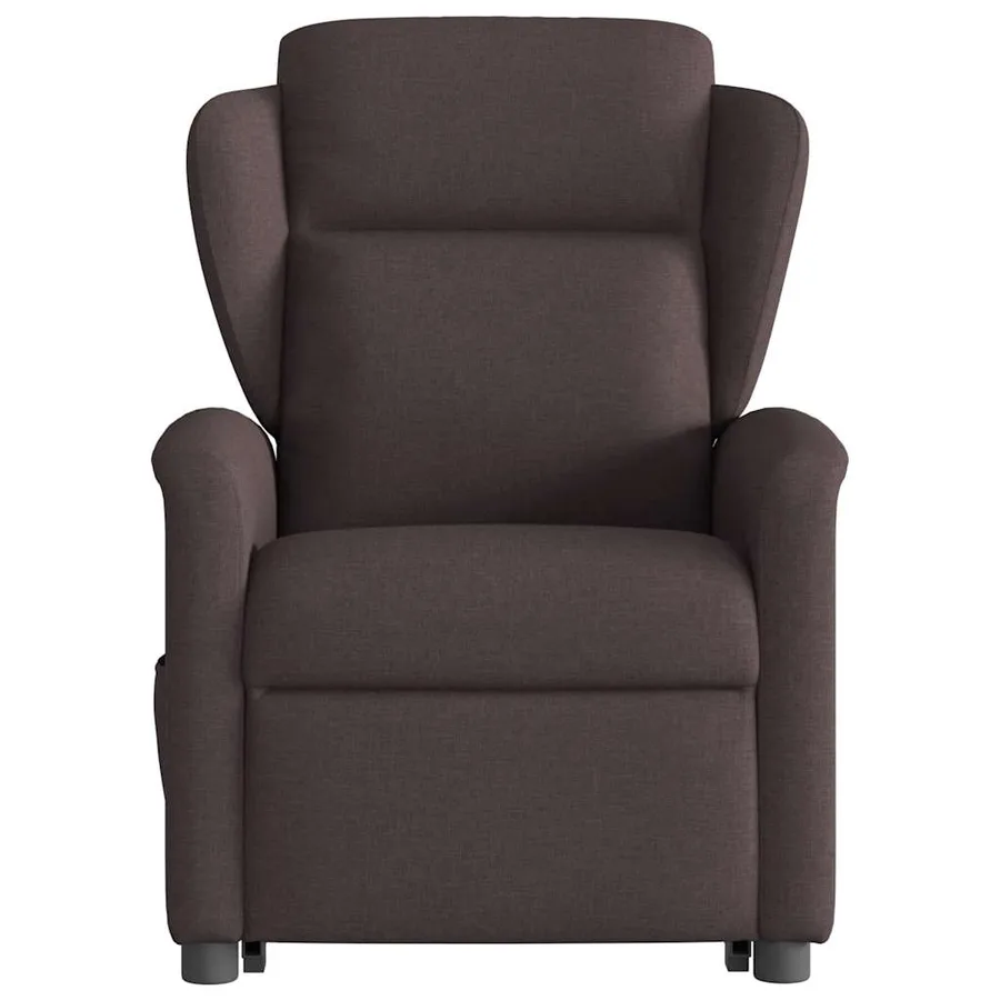 Fauteuil inclinable de massage Marron foncé Tissu - 5