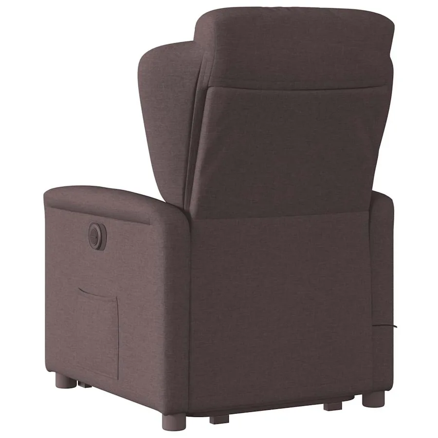 Fauteuil inclinable de massage Marron foncé Tissu - 7