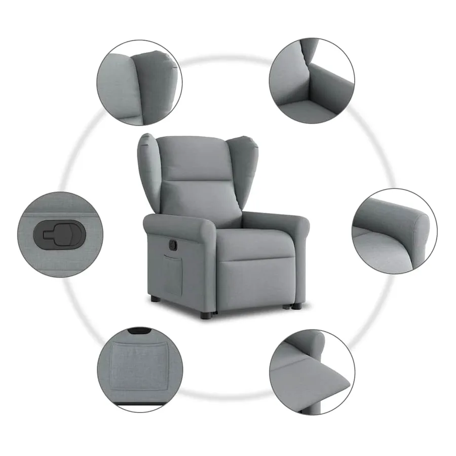Fauteuil inclinable Gris clair Tissu - 10