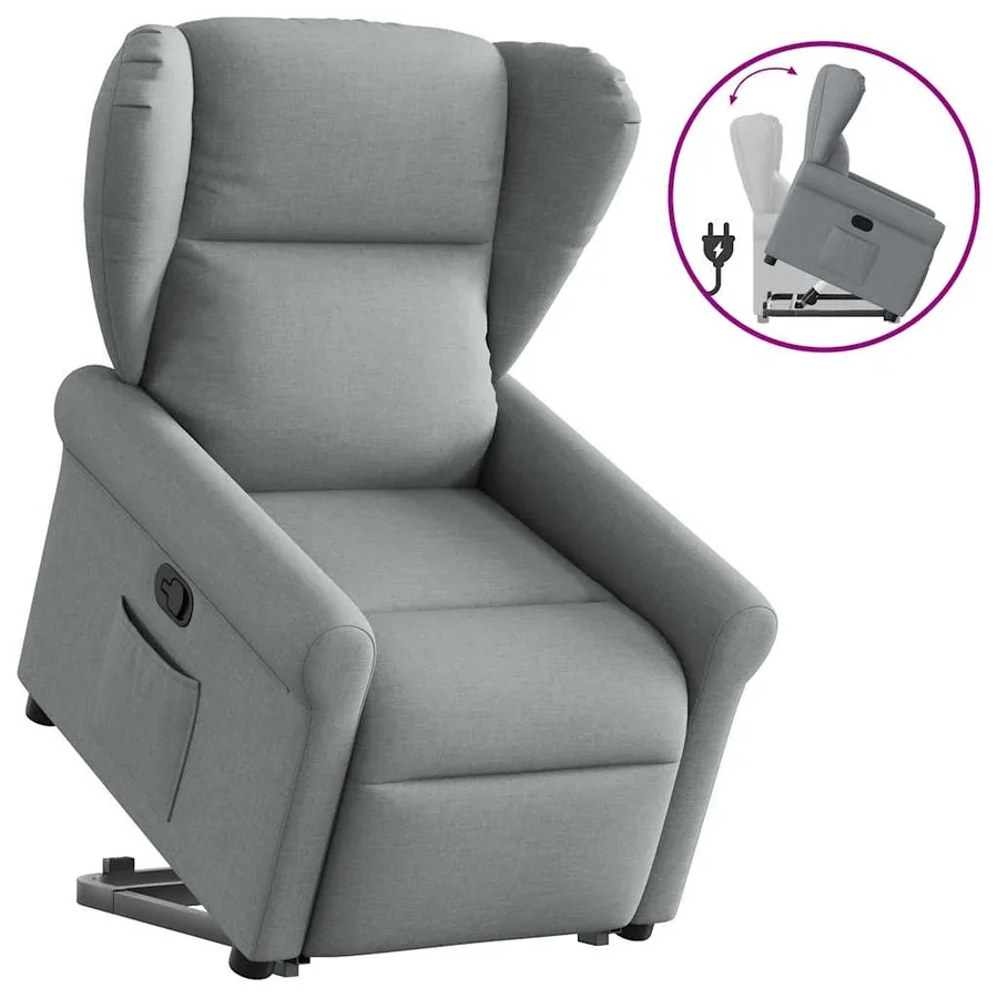 Fauteuil inclinable Gris clair Tissu - 9