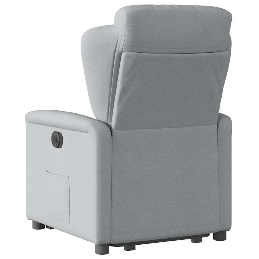 Fauteuil inclinable électrique gris clair tissu - 7