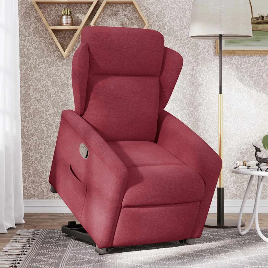 Fauteuil inclinable rouge bordeaux tissu - 2
