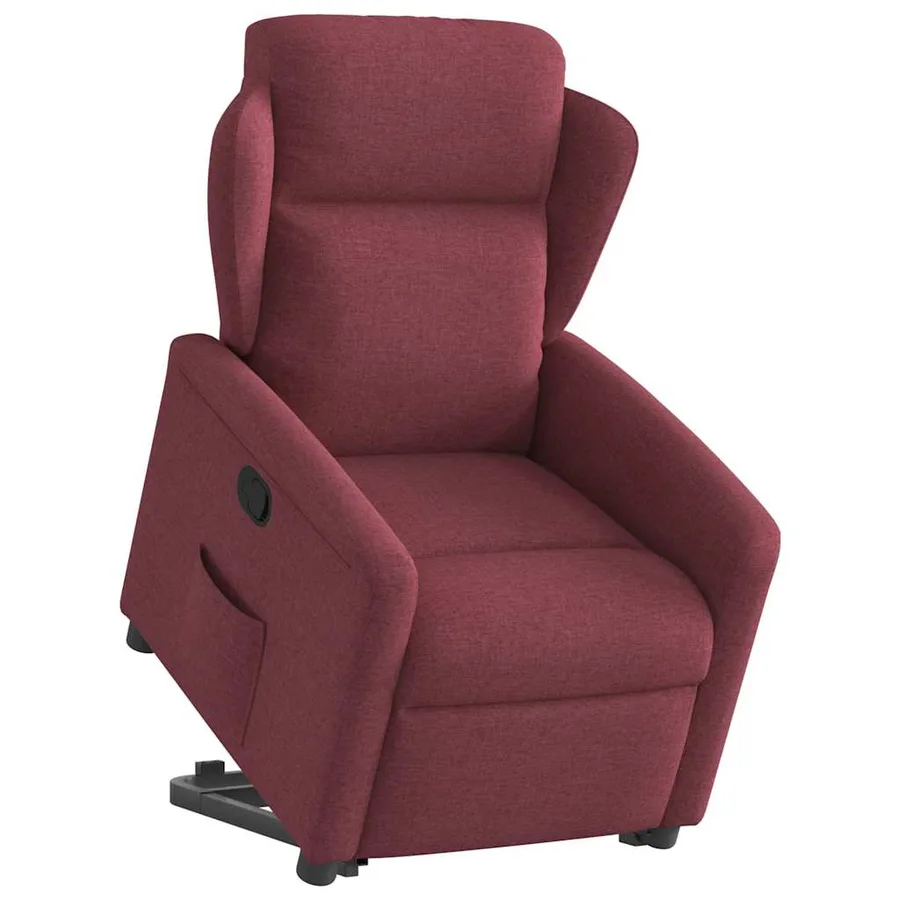 Fauteuil inclinable rouge bordeaux tissu - 3