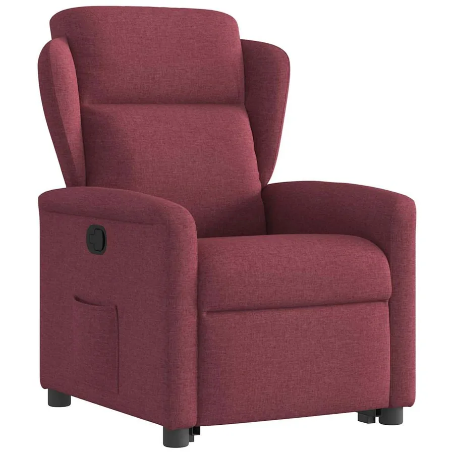 Fauteuil inclinable rouge bordeaux tissu - 4