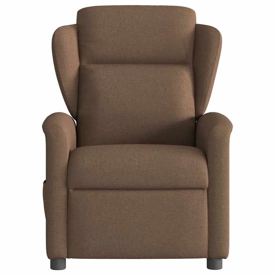Fauteuil inclinable de massage électrique marron tissu - 5