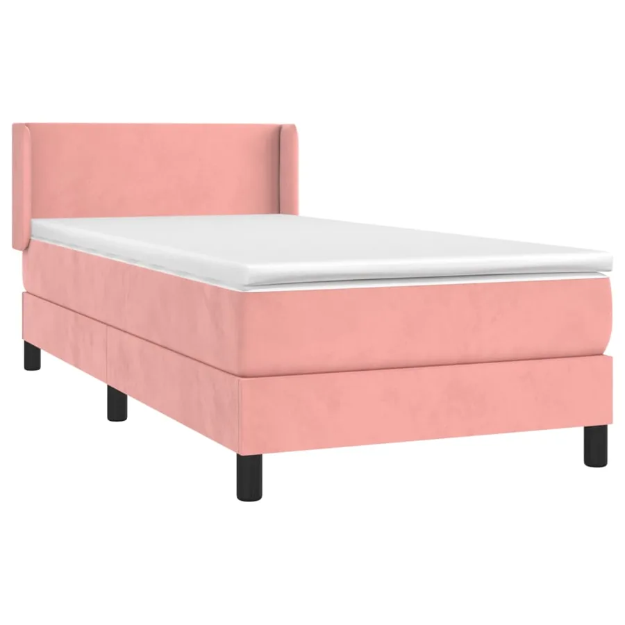 Sommier à lattes de lit avec matelas Rose 90x190 cm Velours - 3
