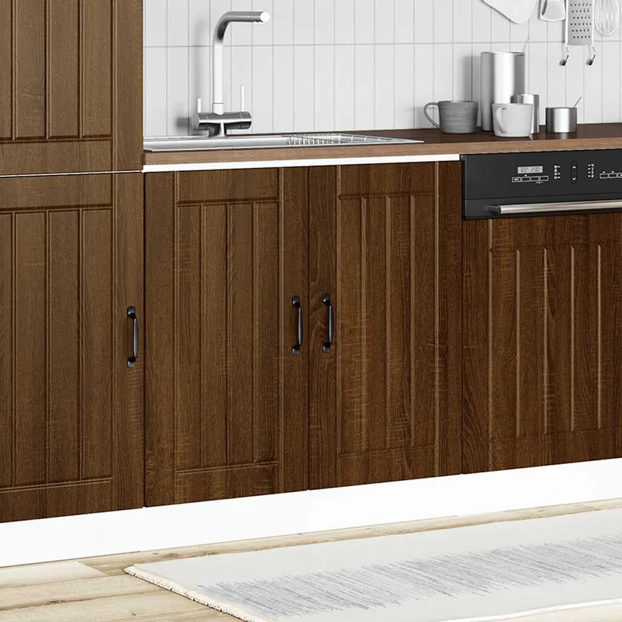 Meuble de base de lavabo Lucca chêne marron bois d'ingénierie - 2