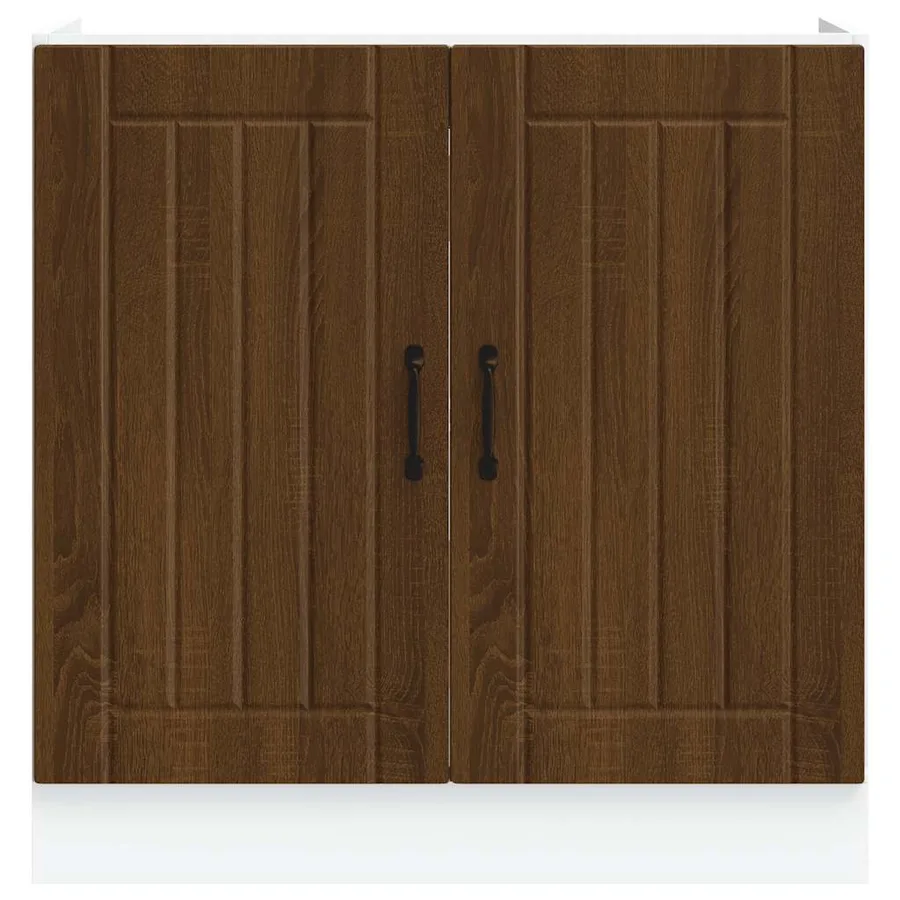 Meuble de base de lavabo Lucca chêne marron bois d'ingénierie - 4