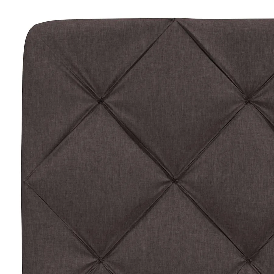 Lit avec matelas marron foncé 140x190 cm tissu - 11