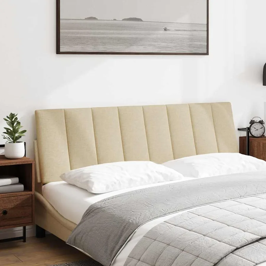 Coussin de tête de lit Hanko crème 160 cm tissu - 2
