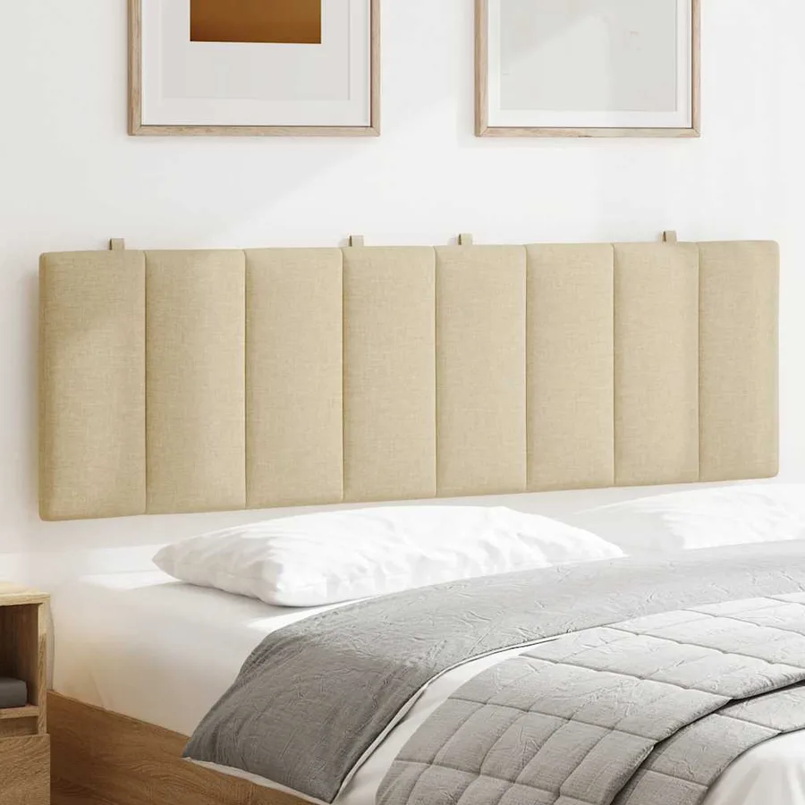 Coussin de tête de lit Hanko crème 160 cm tissu - 3