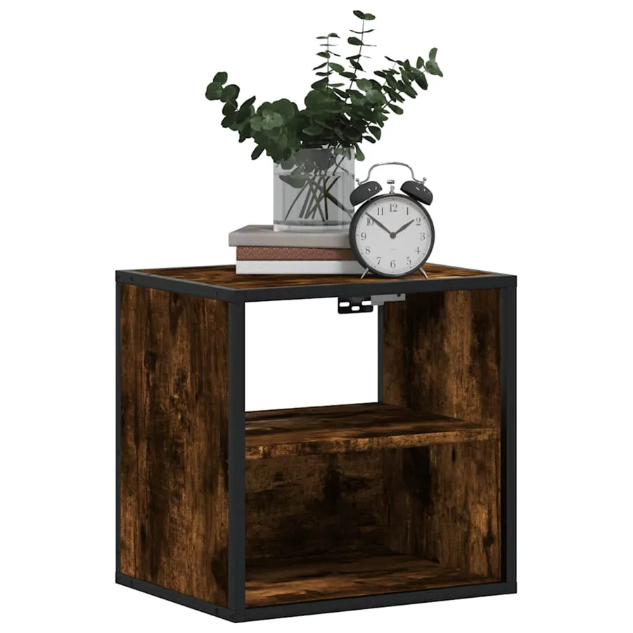 Table de chevet murale Chêne fumé 40x31x39,5 cm - 4