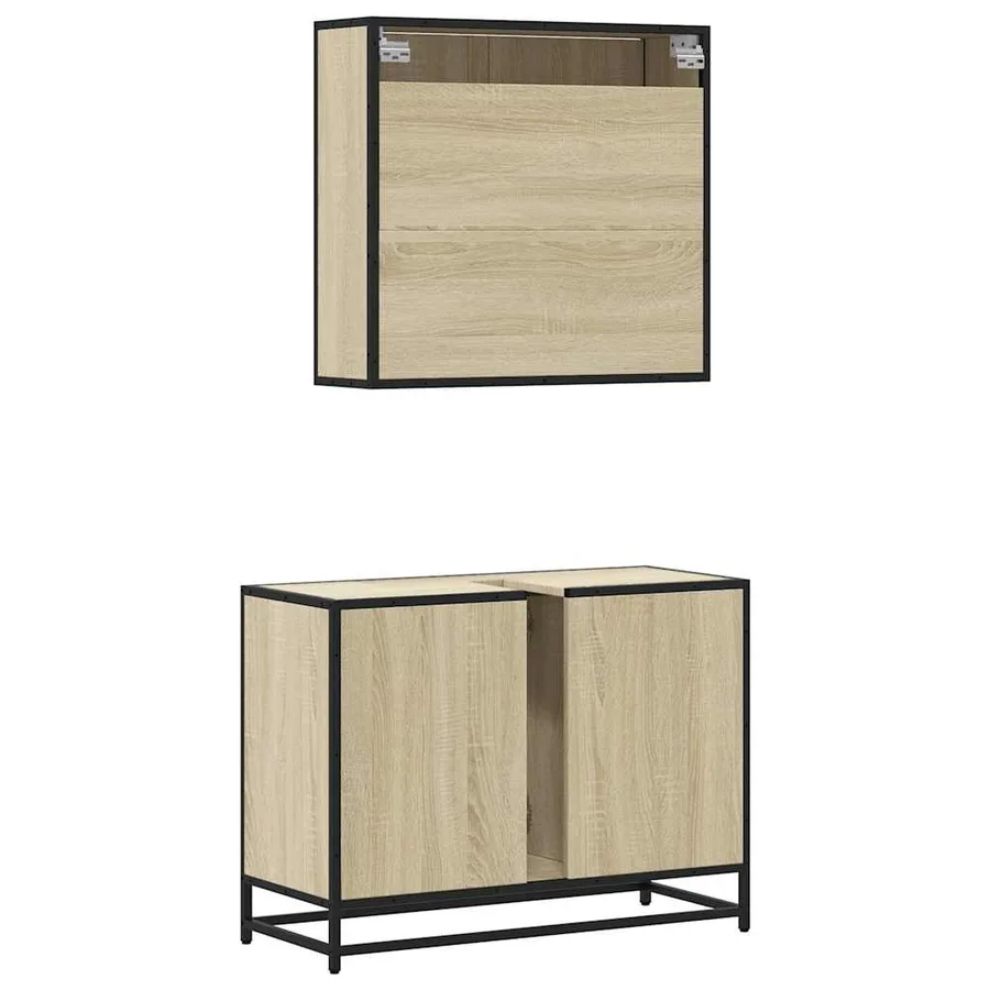 Ensemble de meubles de salle de bain 2 pcs chêne sonoma - 7