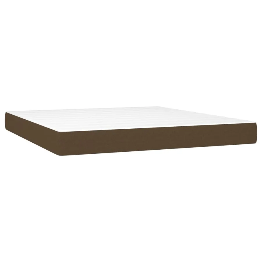 Sommier à lattes de lit avec matelas Marron foncé 180x200 cm - 5
