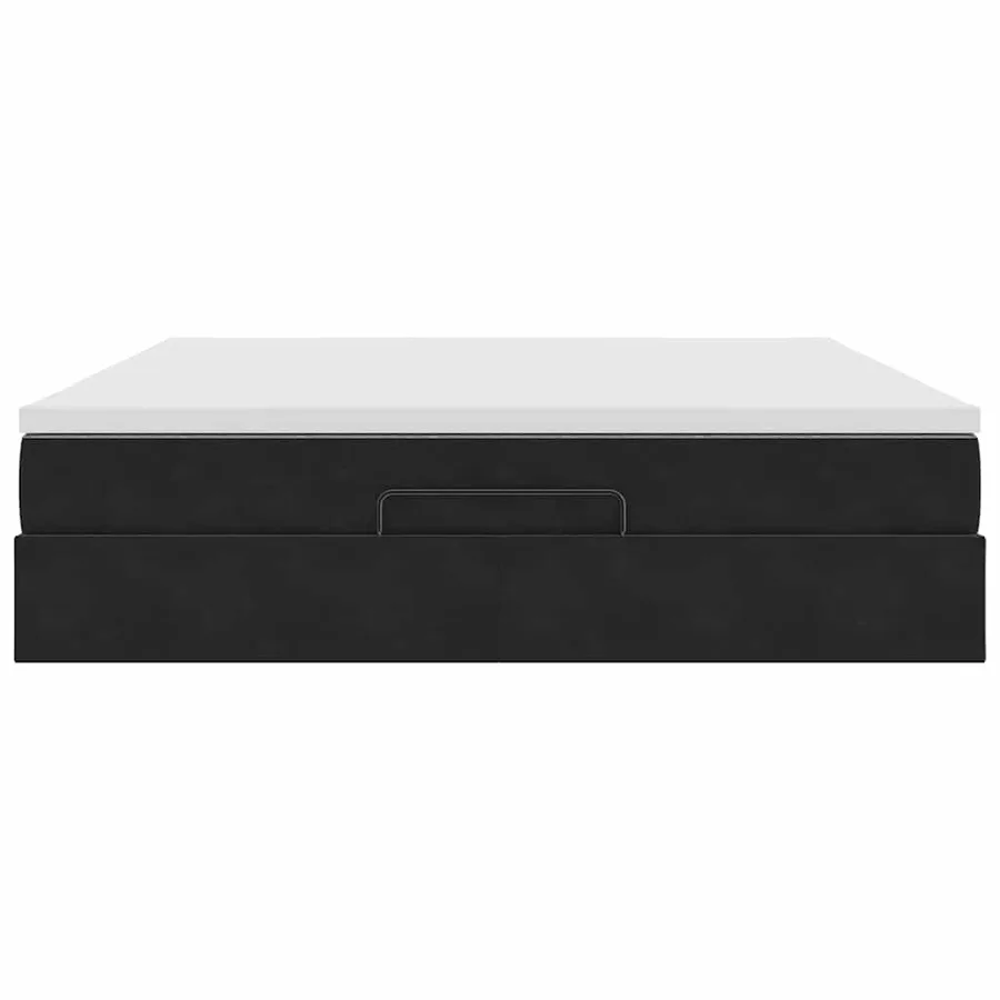Cadre de lit ottoman avec matelas noir 180x200 cm velours - 7