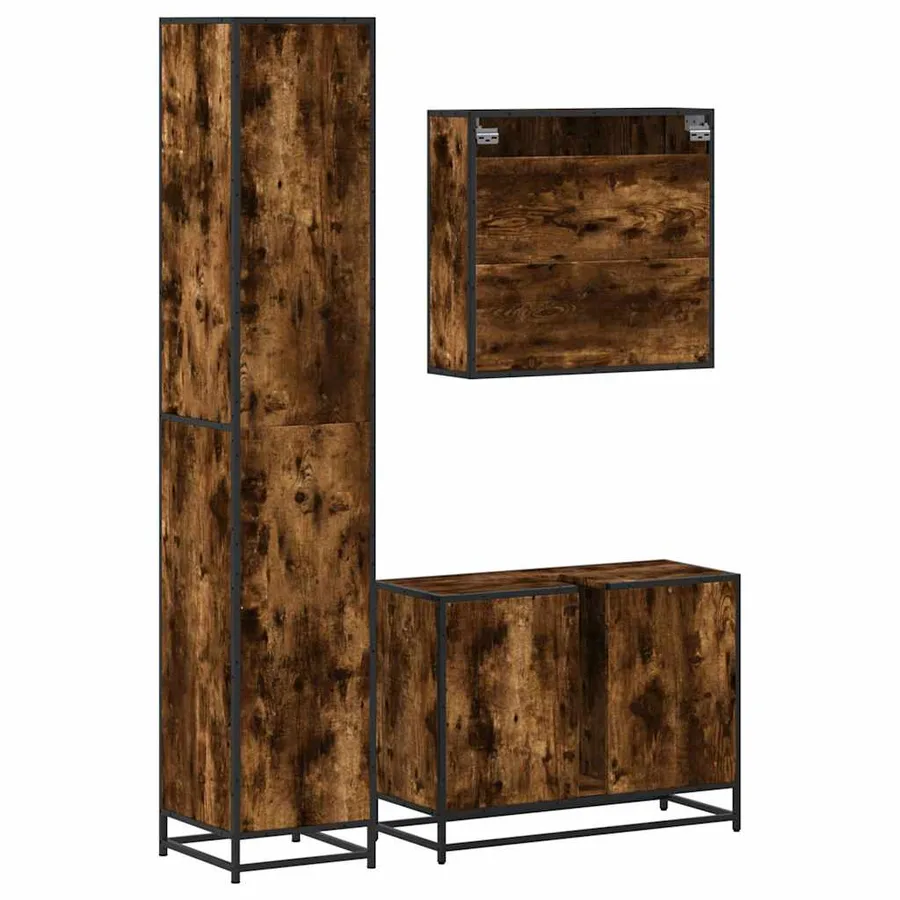Ensemble de meubles de salle de bain 3 pcs Chêne fumé - 7