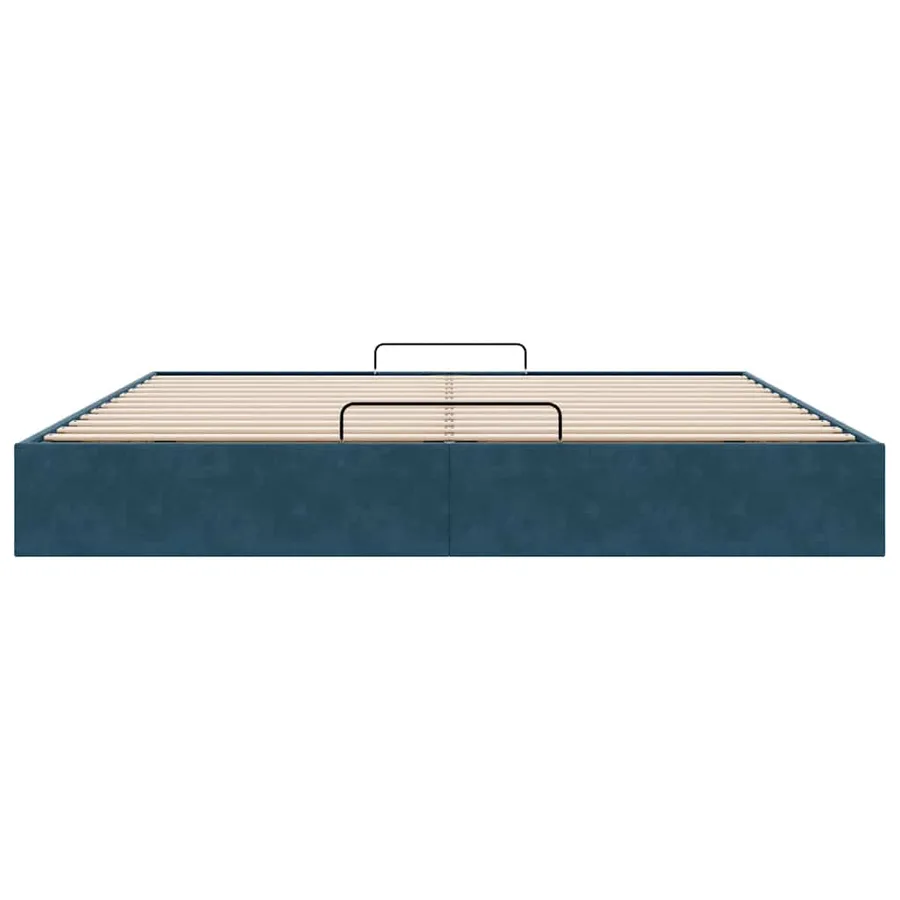 Cadre de lit ottoman sans matelas bleu foncé 180x200 cm velours - 7