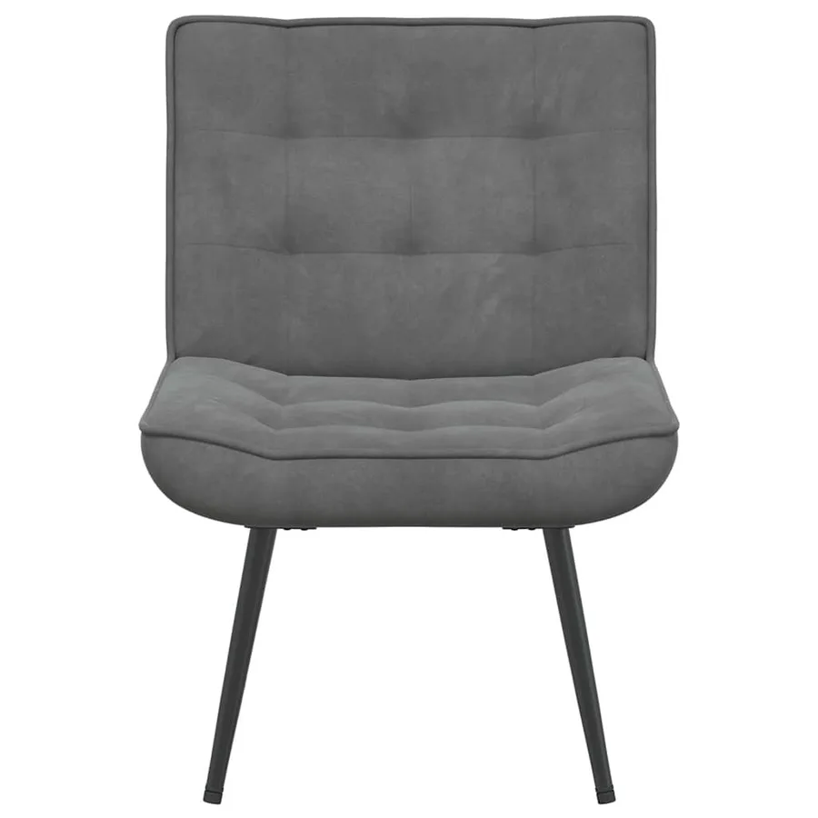 Chaise de relaxation gris foncé 64x74x84 cm velours - 4