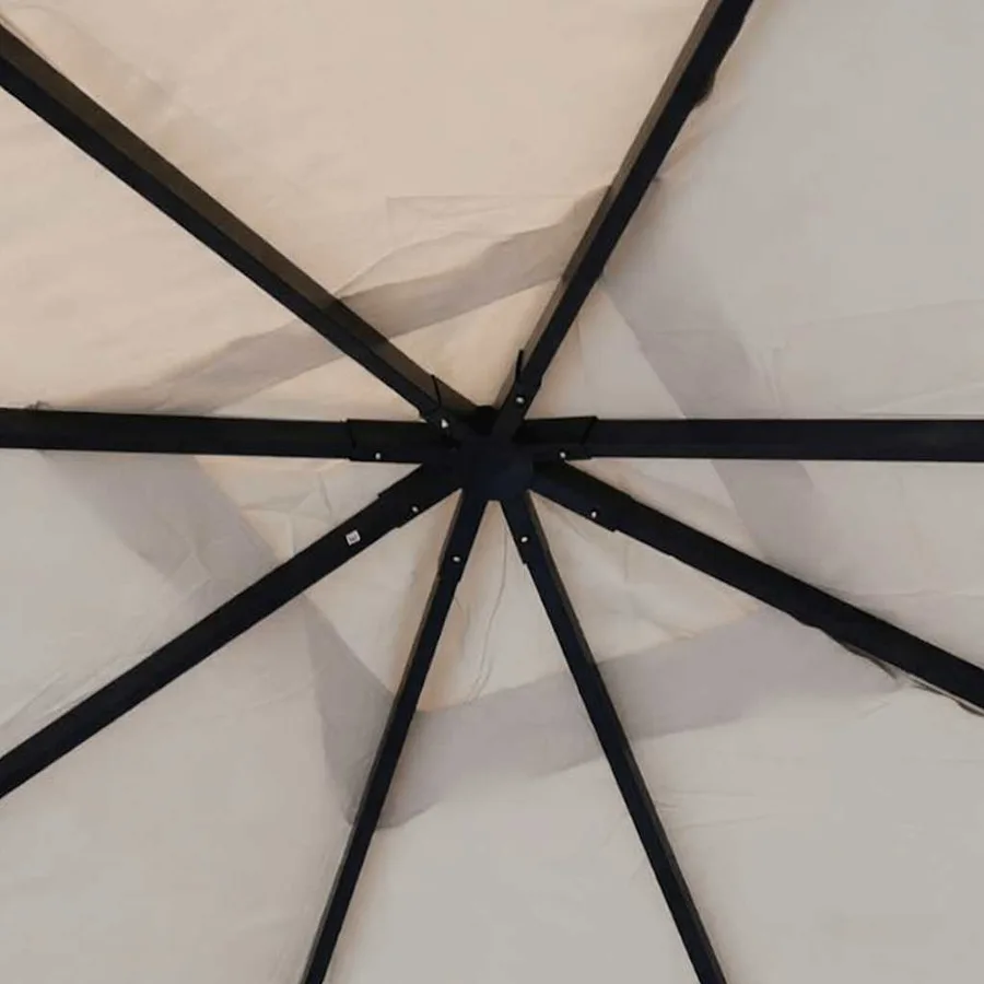 Chapiteau tente 4 x 4 m Acier Beige - 3