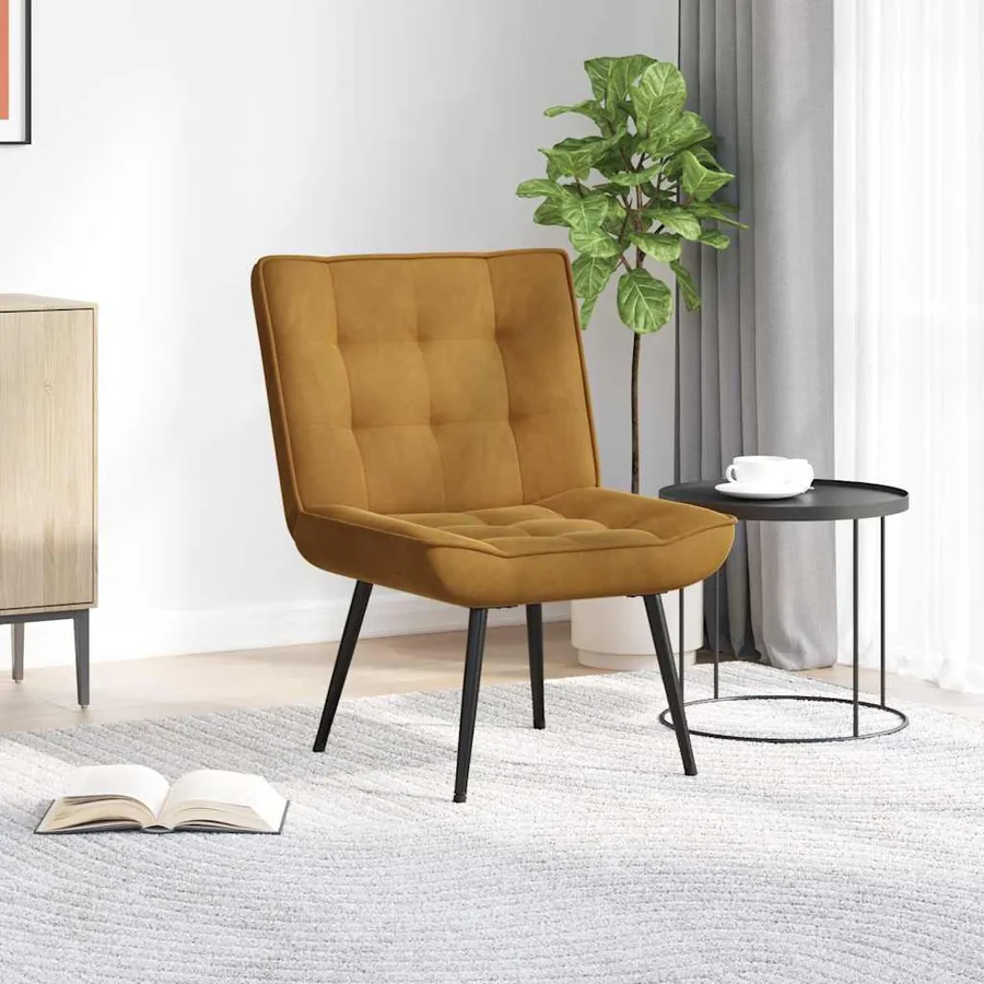 Chaise de relaxation marron 64x74x84 cm velours