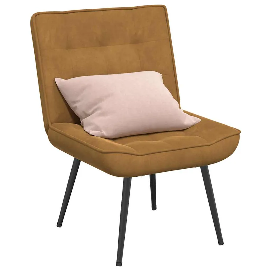 Chaise de relaxation marron 64x74x84 cm velours - 3
