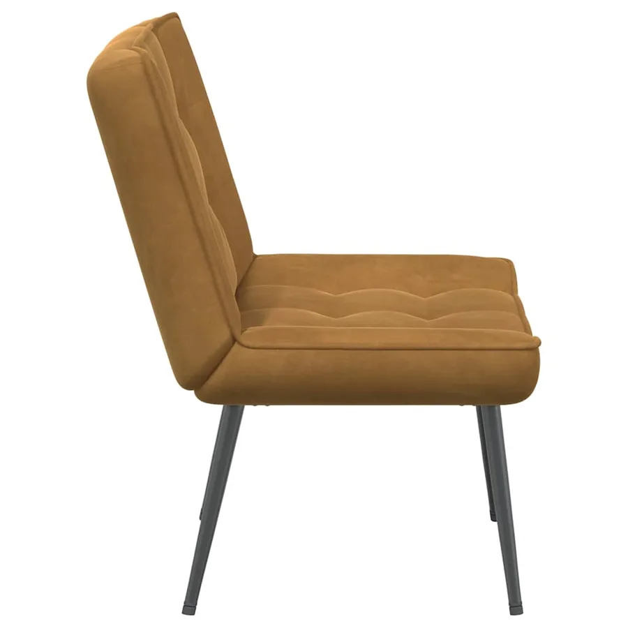Chaise de relaxation marron 64x74x84 cm velours - 5