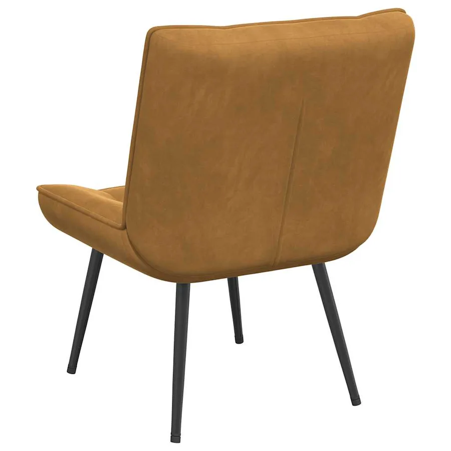 Chaise de relaxation marron 64x74x84 cm velours - 6