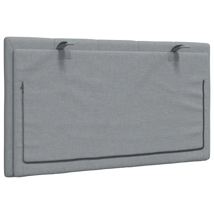 Coussin de tête de lit Hanko gris clair 80 cm tissu - 6