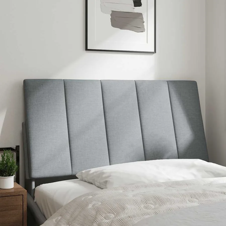 Coussin de tête de lit Hanko gris clair 100 cm tissu - 2