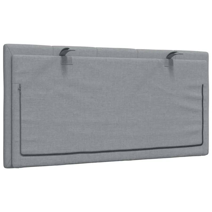 Coussin de tête de lit Hanko gris clair 100 cm tissu - 6