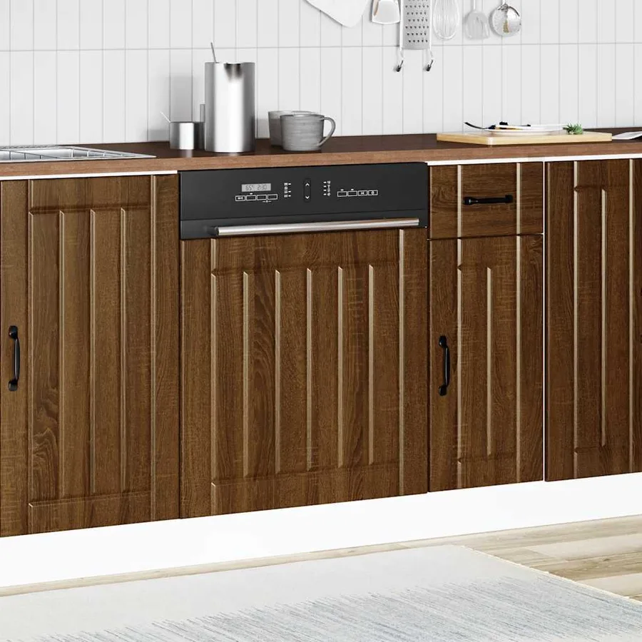 Panneau de lave-vaisselle Lucca chêne marron bois d'ingénierie - 3