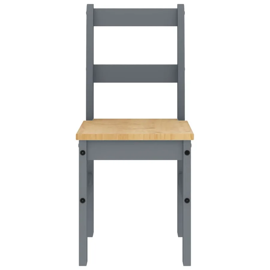 Ensemble à manger PANAMA 4 pcs gris bois de pin massif - 10