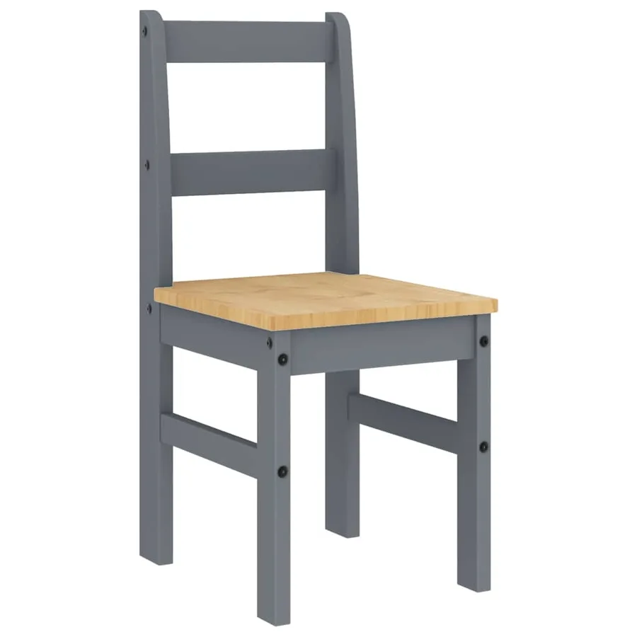 Ensemble à manger PANAMA 4 pcs gris bois de pin massif - 6