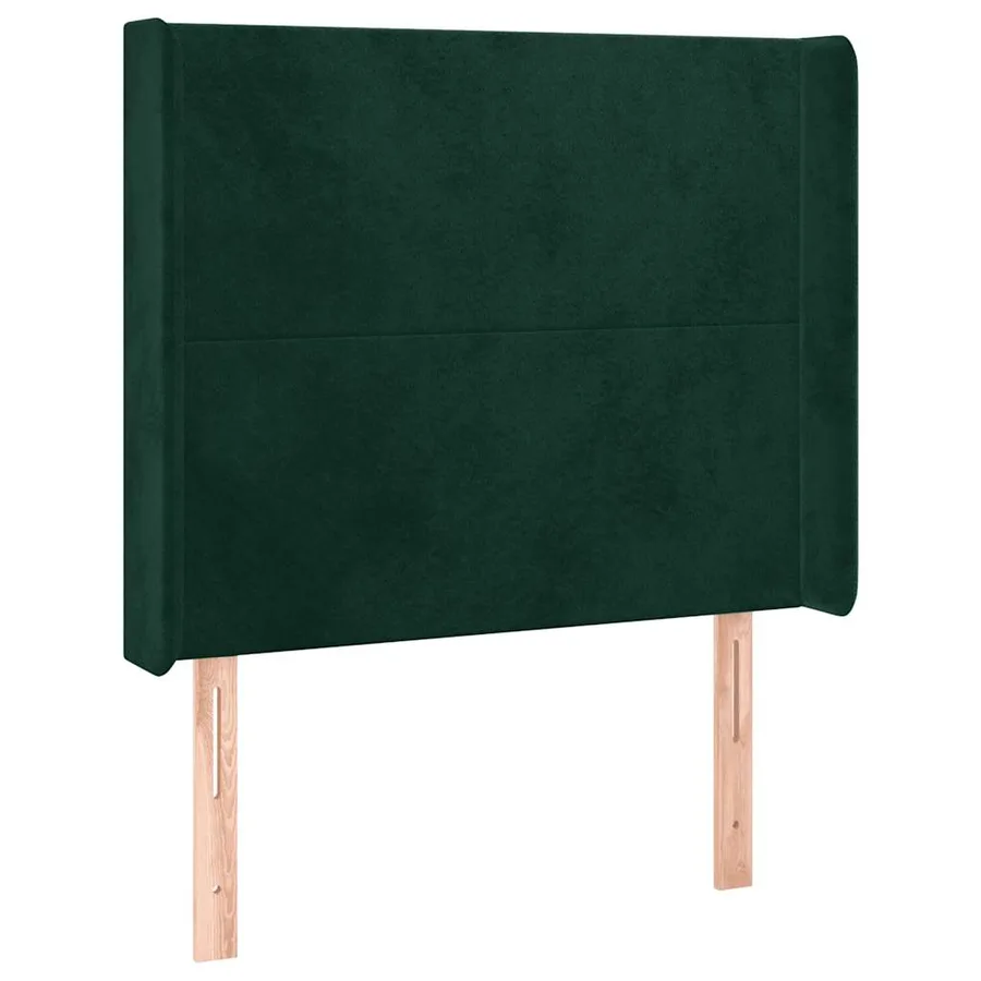 Tête de lit avec oreilles Vert foncé 93x16x118/128 cm Velours - 2