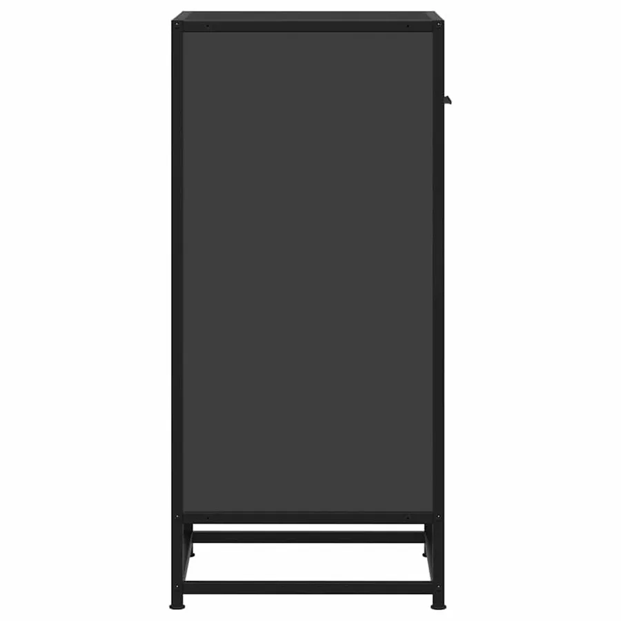 Buffet noir 35,5x35x76 cm bois d'ingénierie et métal - 6