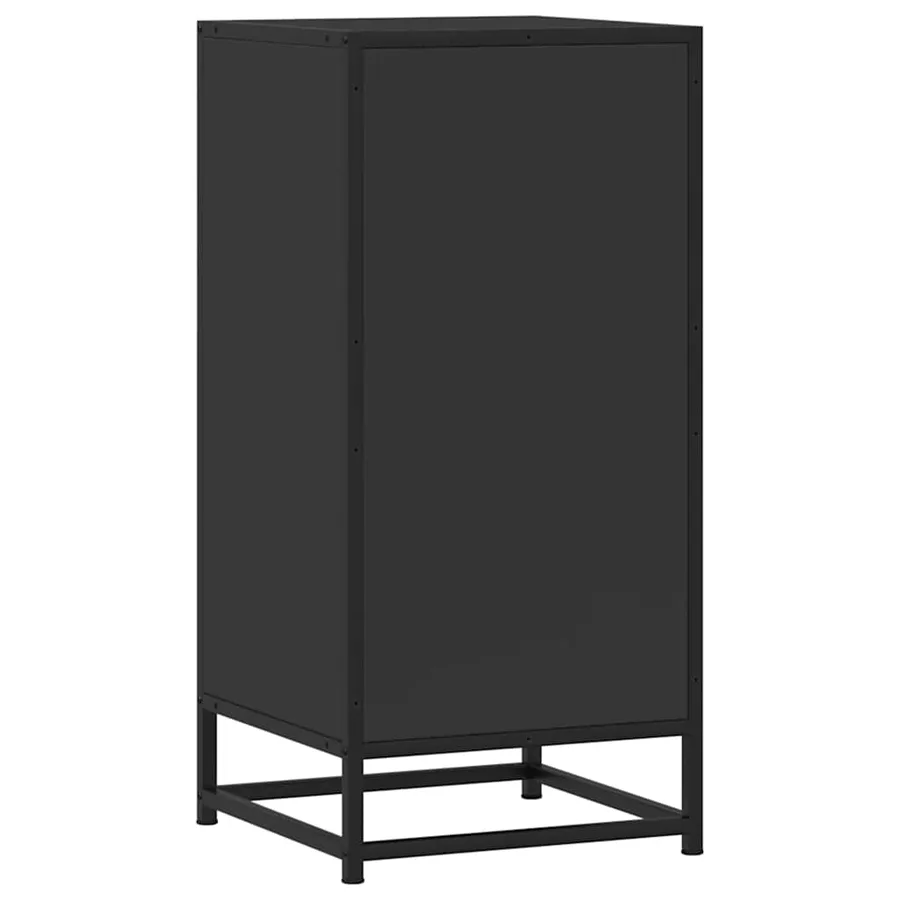 Buffet noir 35,5x35x76 cm bois d'ingénierie et métal - 7