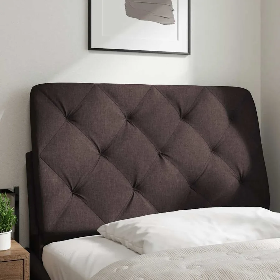 Coussin de tête de lit marron foncé 80 cm tissu - 2