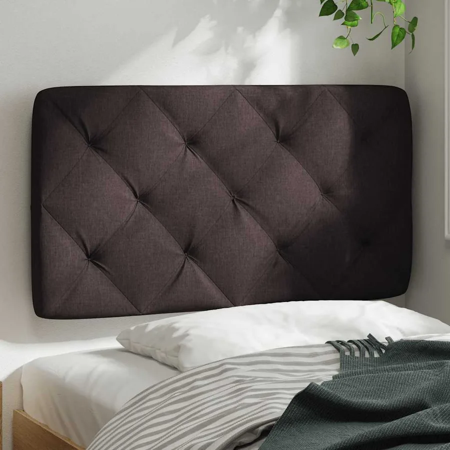 Coussin de tête de lit marron foncé 80 cm tissu - 3